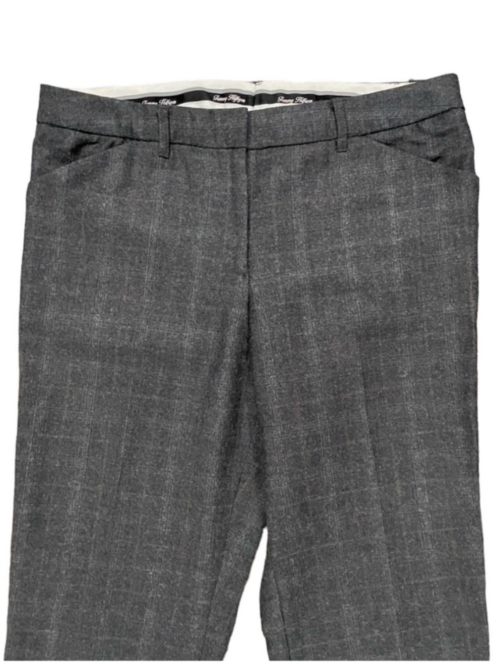 TOMMY HILFIGER Grey Plaid Wool Straight Leg Pant US 8 Medium - Picture 6 of 10
